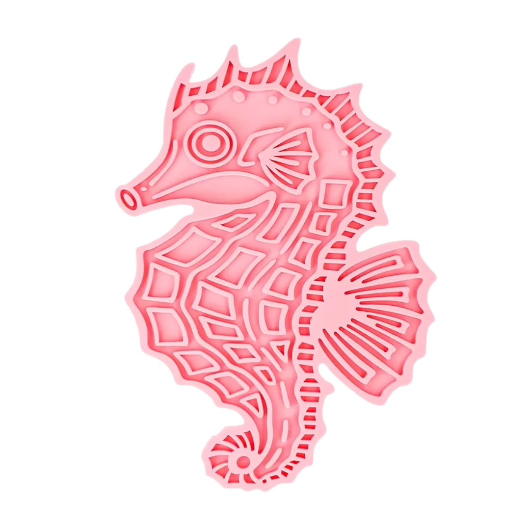 Eat Slow Live Longer Lick Mat Seahorse – Roze Zeepaard Likmat voor Honden