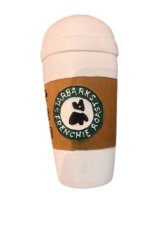 Latex hondenspeelgoed Coffee Take Away koffiekopje met pieper