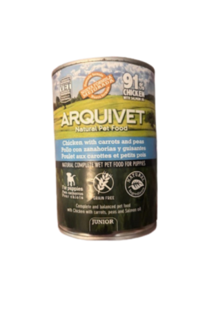 Blik nat hondenvoer voor puppy’s met kip 400 g