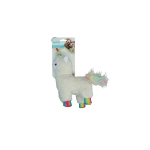 Pawise Sequin Pet Lama hondenspeeltje met kleurrijke details en zachte knuffelstof